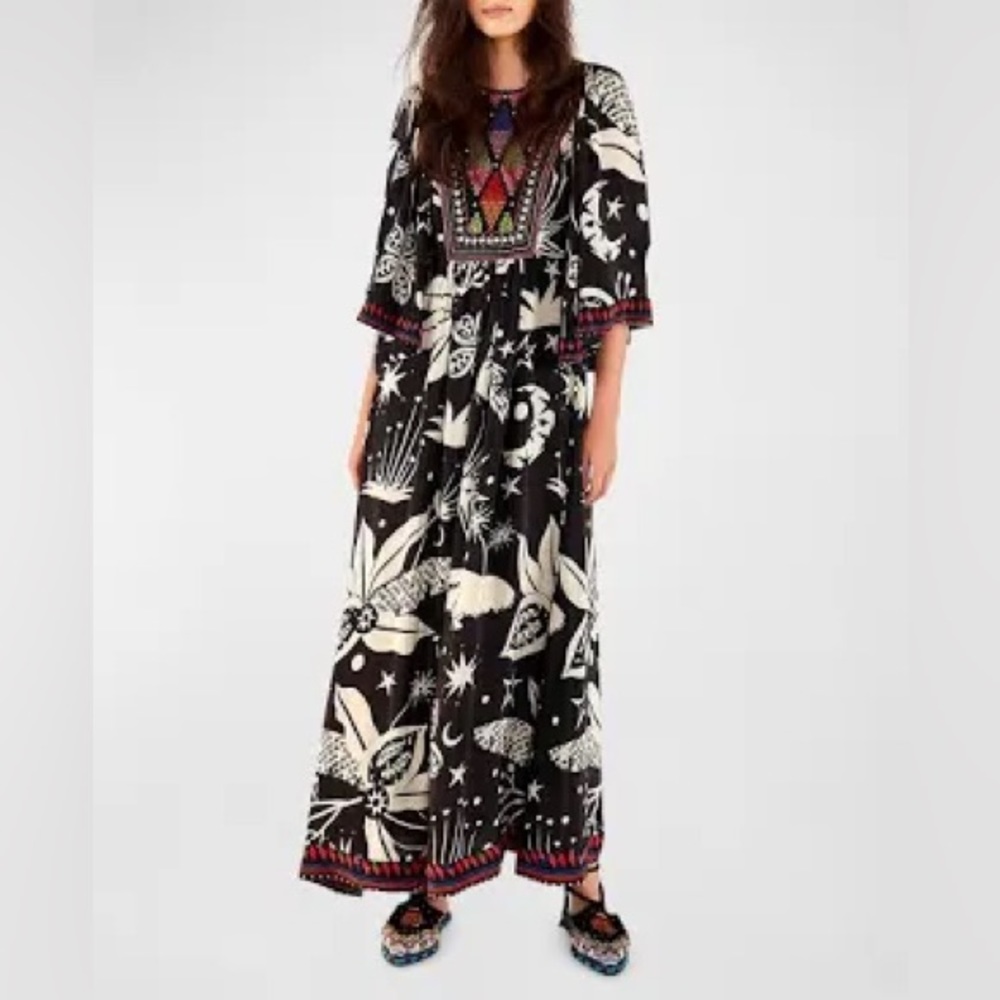 NWT Cerrado sky maxi dress farm rio large